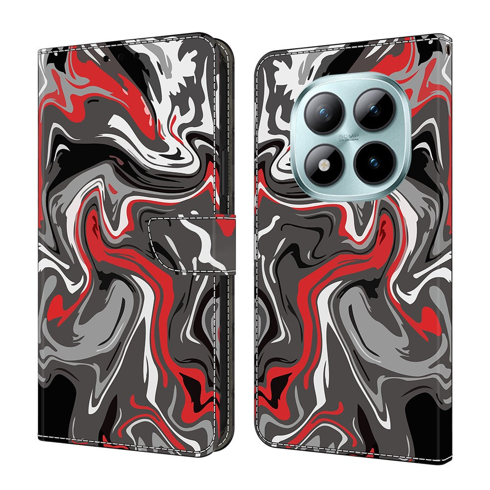 For Xiaomi Redmi Note 15 Pro 5G (Global) Wallet Case Pattern Printing Stand Leather Flip Phone Cover - Rock Texture