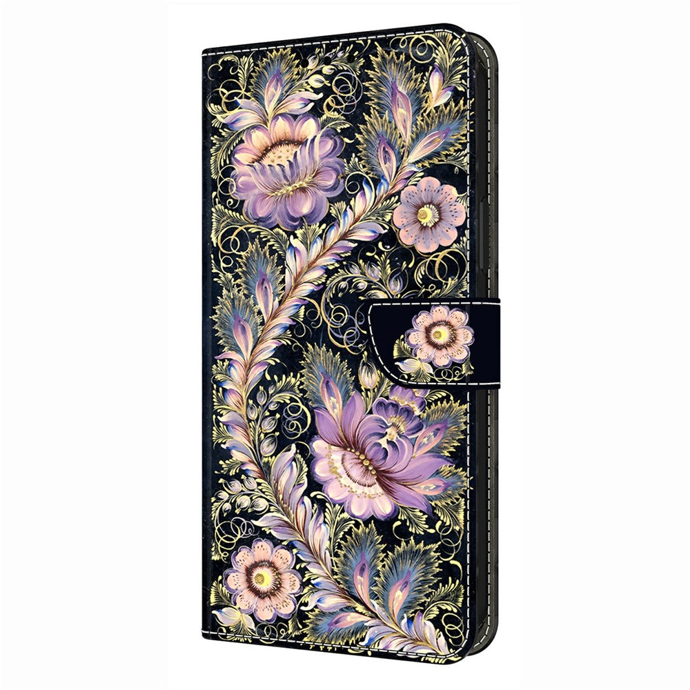 For Xiaomi Poco M8 Pro 5G / Redmi Note 15 Pro+ 5G (Global) Wallet Case Pattern Printing Stand Leather Flip Phone Cover - Vintage Gold Pin