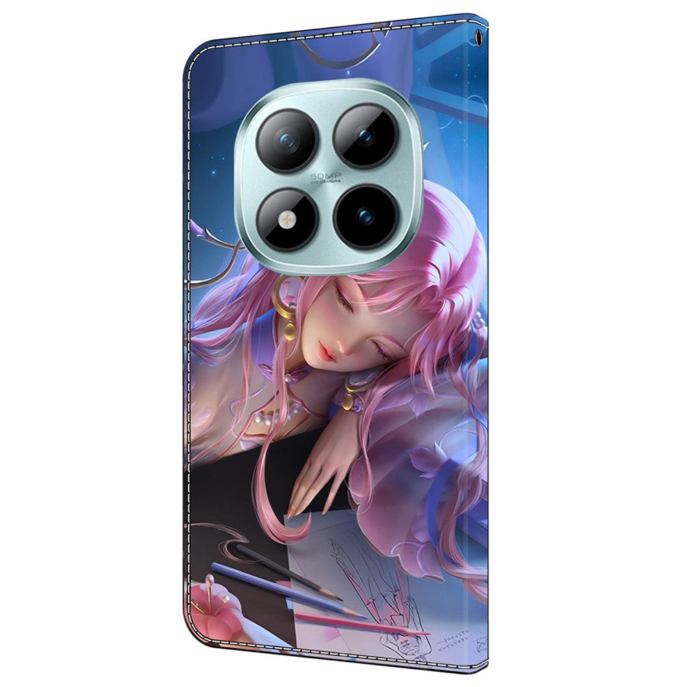 For Xiaomi Poco M8 Pro 5G / Redmi Note 15 Pro+ 5G (Global) Wallet Case Pattern Printing Stand Leather Flip Phone Cover - Sleeping Beauty