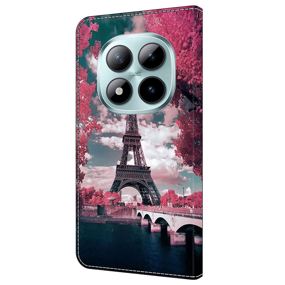 For Xiaomi Poco M8 Pro 5G / Redmi Note 15 Pro+ 5G (Global) Wallet Case Pattern Printing Stand Leather Flip Phone Cover - Eiffel Tower