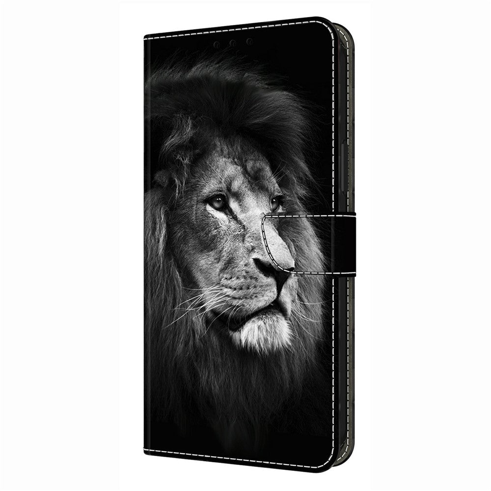 For Xiaomi Poco M8 Pro 5G / Redmi Note 15 Pro+ 5G (Global) Wallet Case Pattern Printing Stand Leather Flip Phone Cover - Lion