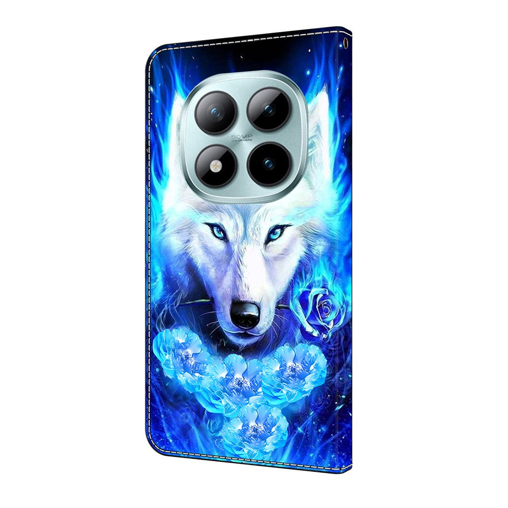 For Xiaomi Redmi Note 15 Pro 5G (Global) Leather Case Pattern Printing Wallet Stand Flip Phone Cover - White Wolf