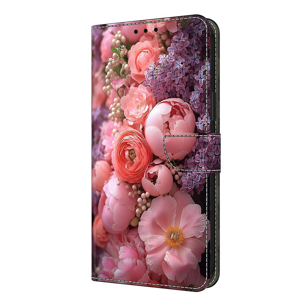 For Xiaomi Redmi Note 15 Pro 5G (Global) Leather Case Pattern Printing Wallet Stand Flip Phone Cover - Ranunculaceae