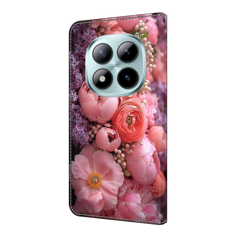For Xiaomi Redmi Note 15 Pro 5G (Global) Leather Case Pattern Printing Wallet Stand Flip Phone Cover - Ranunculaceae