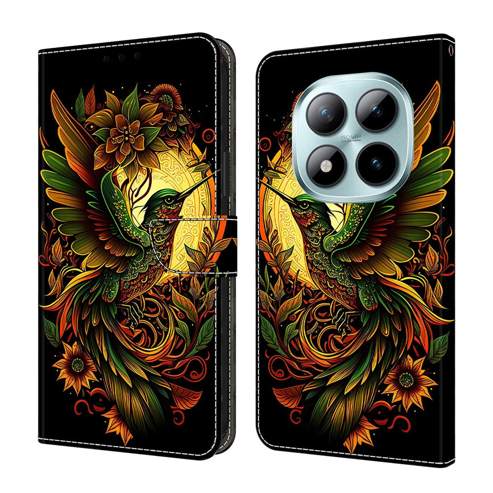 For Xiaomi Redmi Note 15 Pro 5G (Global) Leather Case Pattern Printing Wallet Stand Flip Phone Cover - Lark