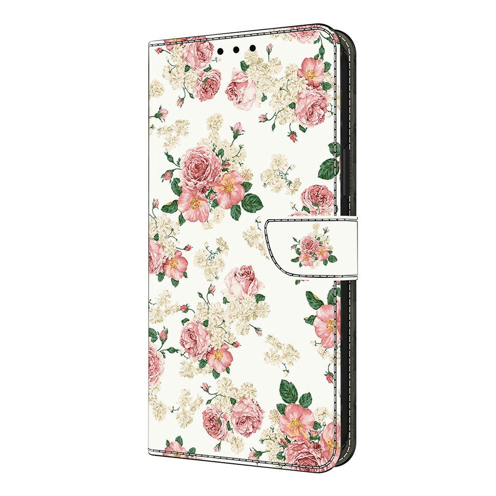 For Xiaomi Redmi Note 15 Pro 5G (Global) Leather Case Pattern Printing Wallet Stand Flip Phone Cover - Peony
