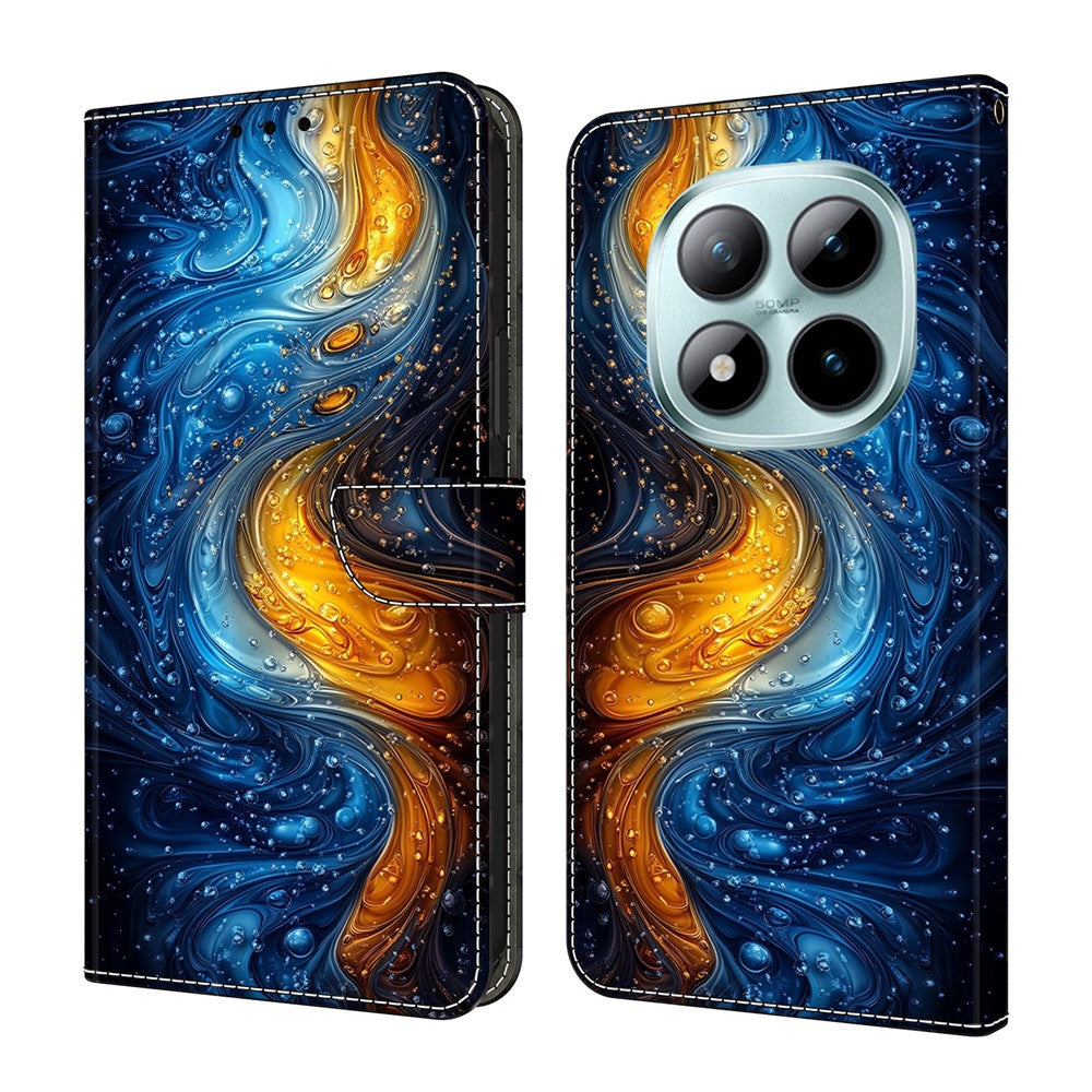 For Xiaomi Redmi Note 15 Pro 5G (Global) Leather Case Pattern Printing Wallet Stand Flip Phone Cover - Liquid