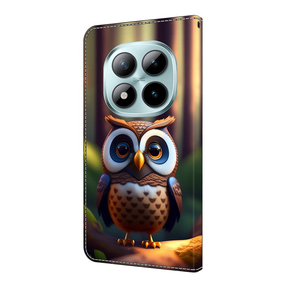 For Xiaomi Redmi Note 15 Pro 5G (Global) Leather Case Pattern Printing Wallet Stand Flip Phone Cover - Brown Little Owl