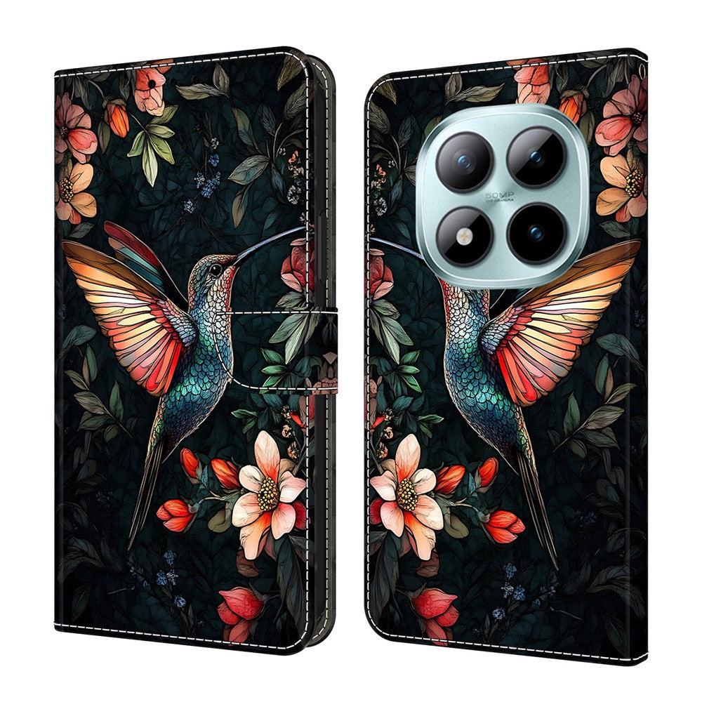 For Xiaomi Poco M8 Pro 5G / Redmi Note 15 Pro+ 5G (Global) Leather Case Pattern Printing Wallet Stand Flip Phone Cover - Green Magpie