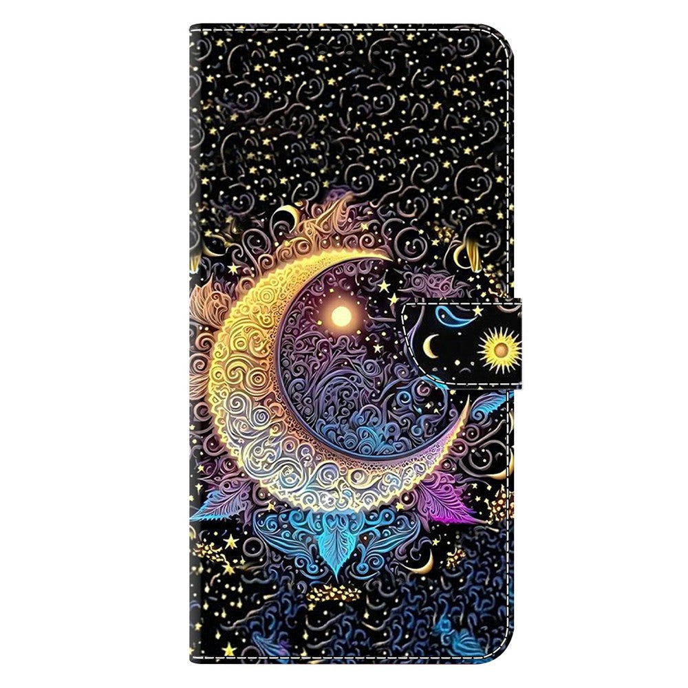 For Xiaomi Redmi Note 15 Pro 5G (Global) Case Wallet Stand Pattern Printing PU Leather Flip Phone Cover - Bright Moon