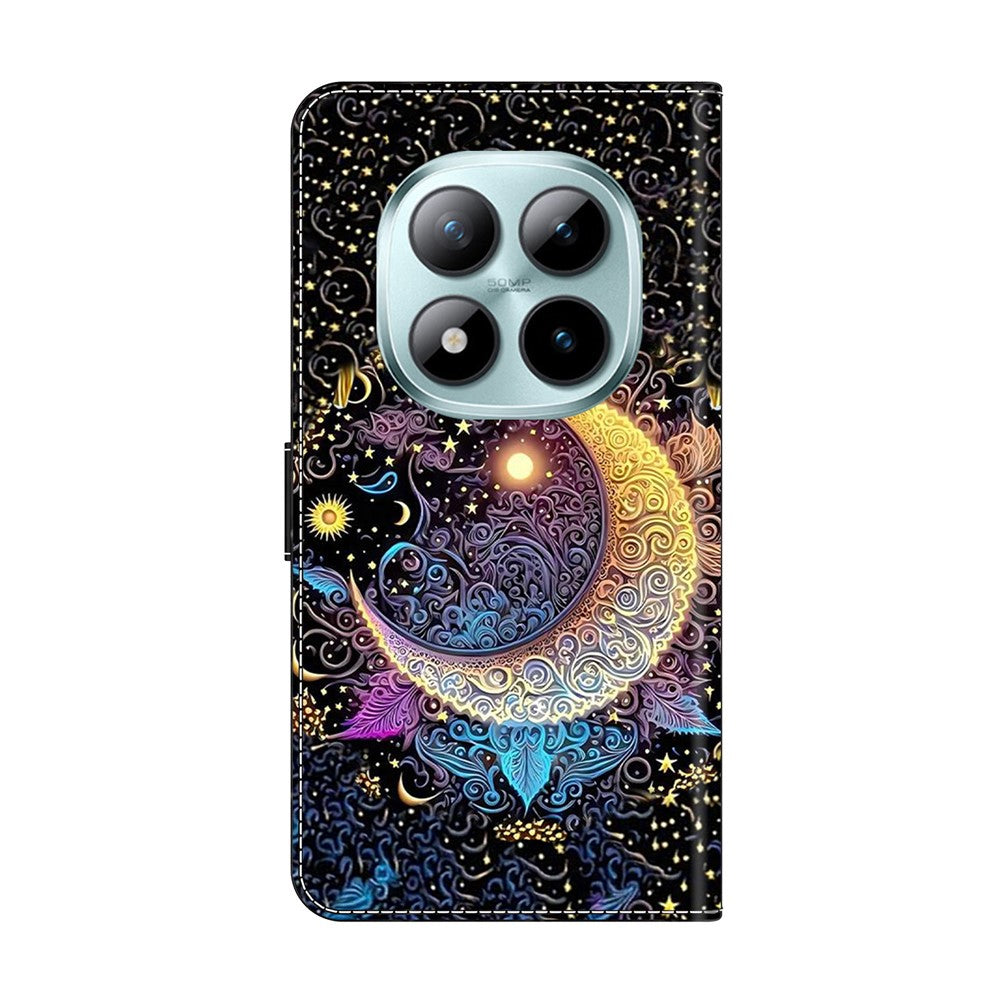 For Xiaomi Redmi Note 15 Pro 5G (Global) Case Wallet Stand Pattern Printing PU Leather Flip Phone Cover - Bright Moon