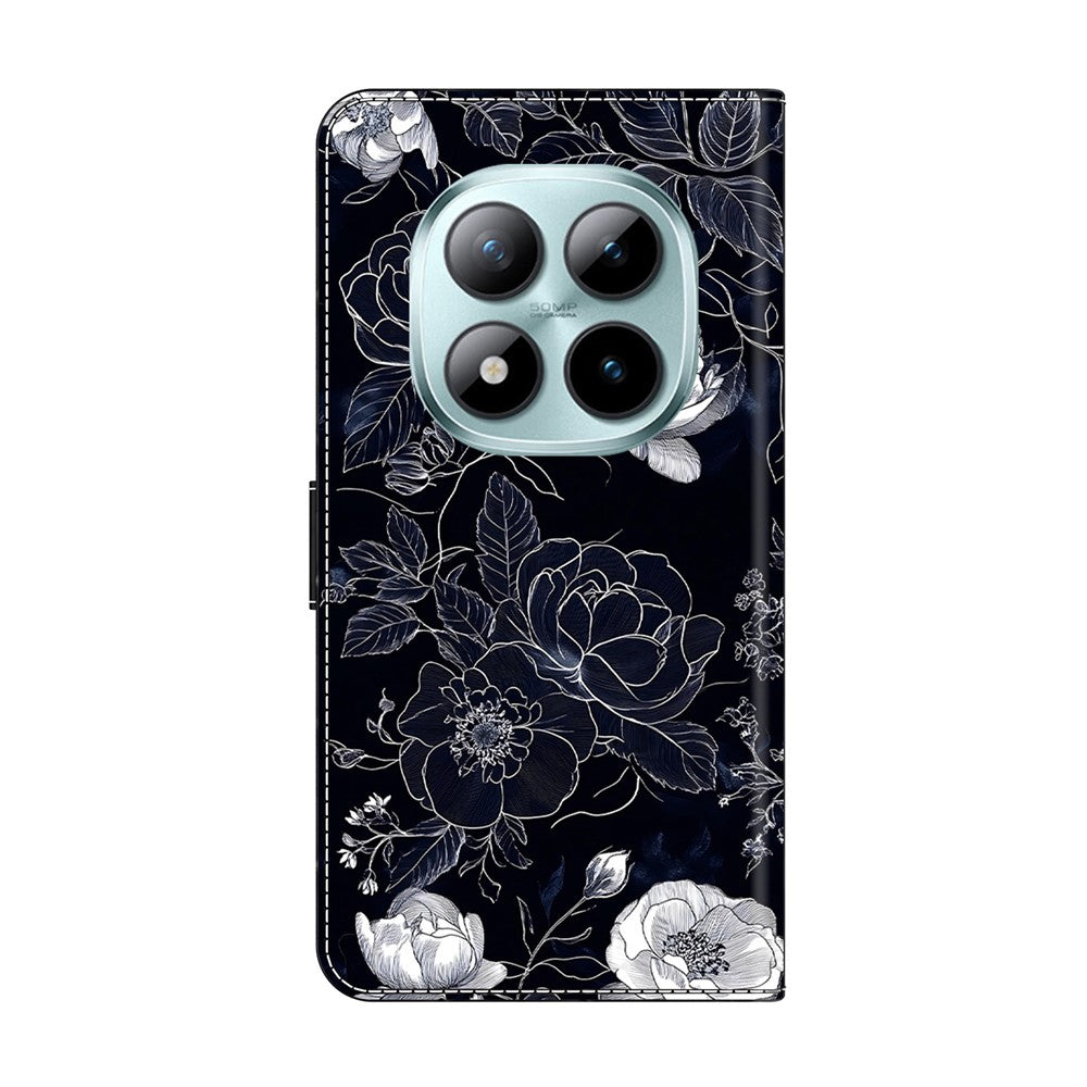 For Xiaomi Redmi Note 15 Pro 5G (Global) Case Wallet Stand Pattern Printing PU Leather Flip Phone Cover - Vintage Flowers
