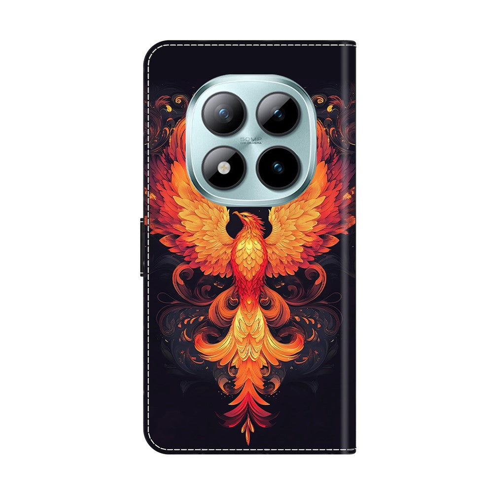 For Xiaomi Redmi Note 15 Pro 5G (Global) Case Wallet Stand Pattern Printing PU Leather Flip Phone Cover - Flame Bird