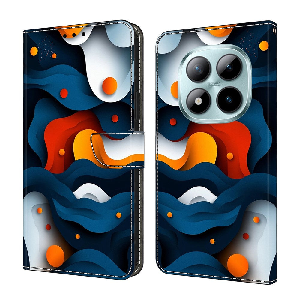 For Xiaomi Redmi Note 15 Pro 5G (Global) Case Wallet Stand Pattern Printing PU Leather Flip Phone Cover - Gradient