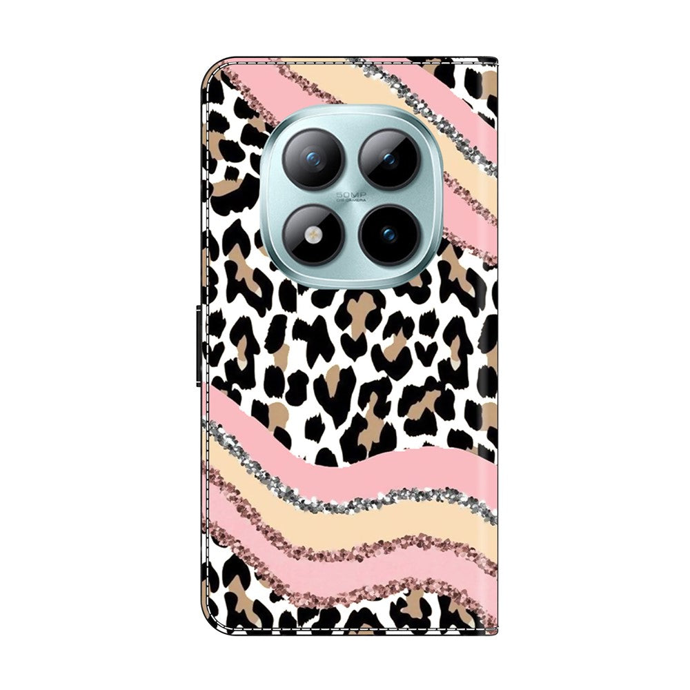 For Xiaomi Redmi Note 15 Pro 5G (Global) Case Wallet Stand Pattern Printing PU Leather Flip Phone Cover - Striped Leopard