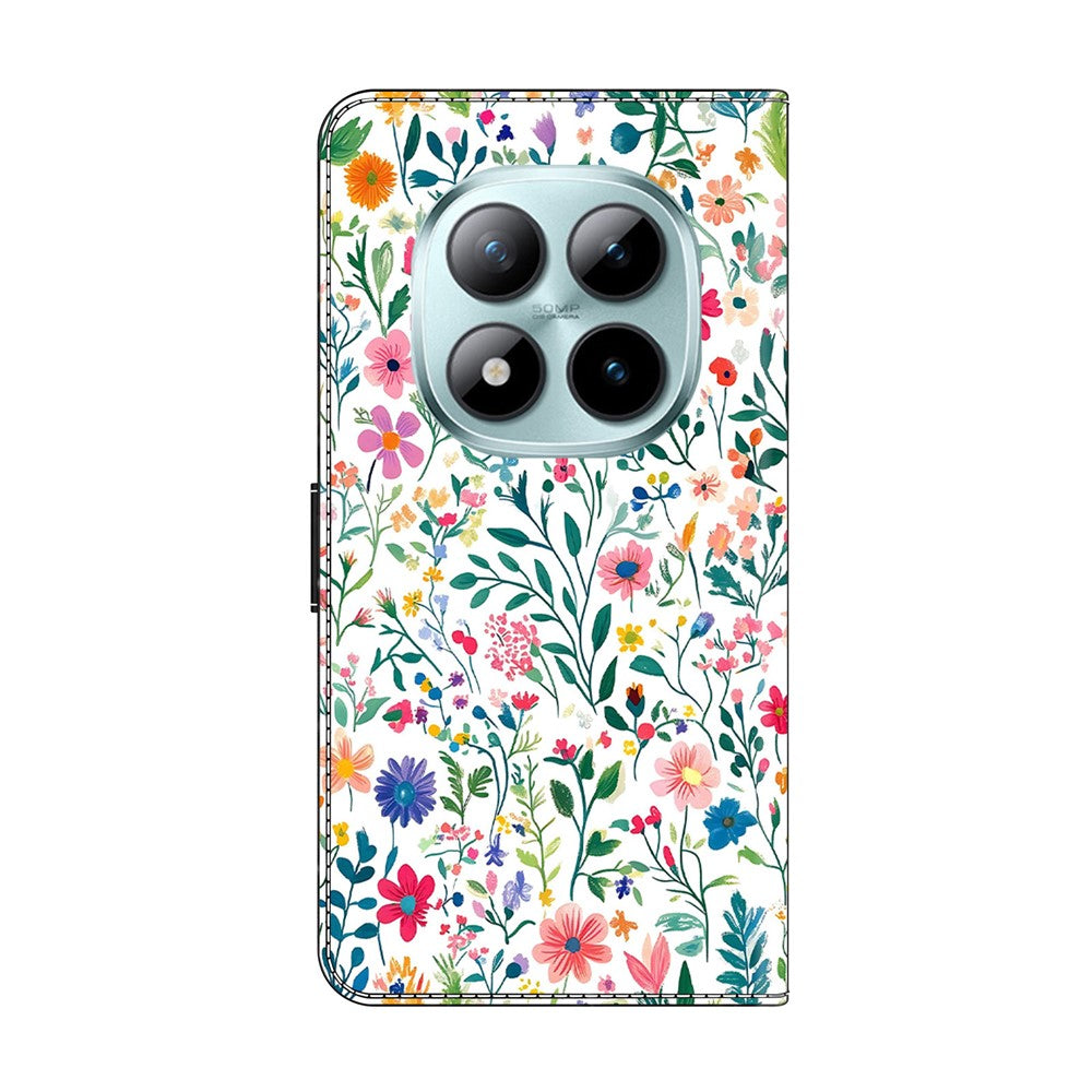 For Xiaomi Redmi Note 15 Pro 5G (Global) Case Wallet Stand Pattern Printing PU Leather Flip Phone Cover - Small Flowerbed