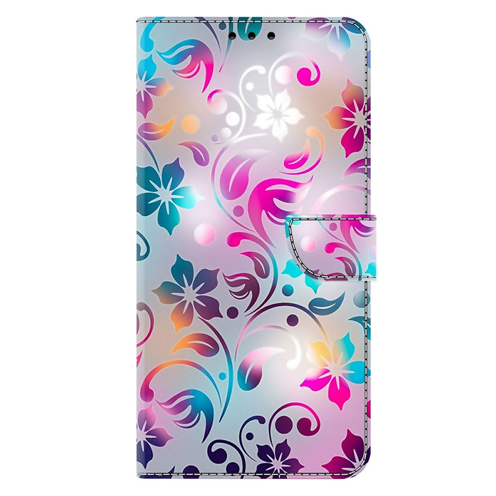For Xiaomi Poco M8 Pro 5G / Redmi Note 15 Pro+ 5G (Global) Case Wallet Stand Pattern Printing PU Leather Flip Phone Cover - Craft Flowers