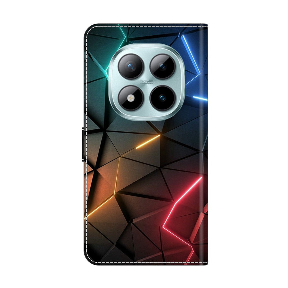 For Xiaomi Poco M8 Pro 5G / Redmi Note 15 Pro+ 5G (Global) Case Wallet Stand Pattern Printing PU Leather Flip Phone Cover - Light Cracks