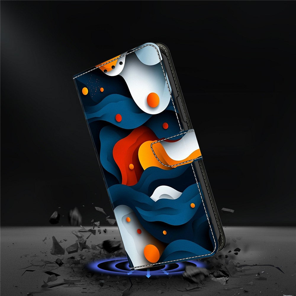 For Xiaomi Poco M8 Pro 5G / Redmi Note 15 Pro+ 5G (Global) Case Wallet Stand Pattern Printing PU Leather Flip Phone Cover - Gradient