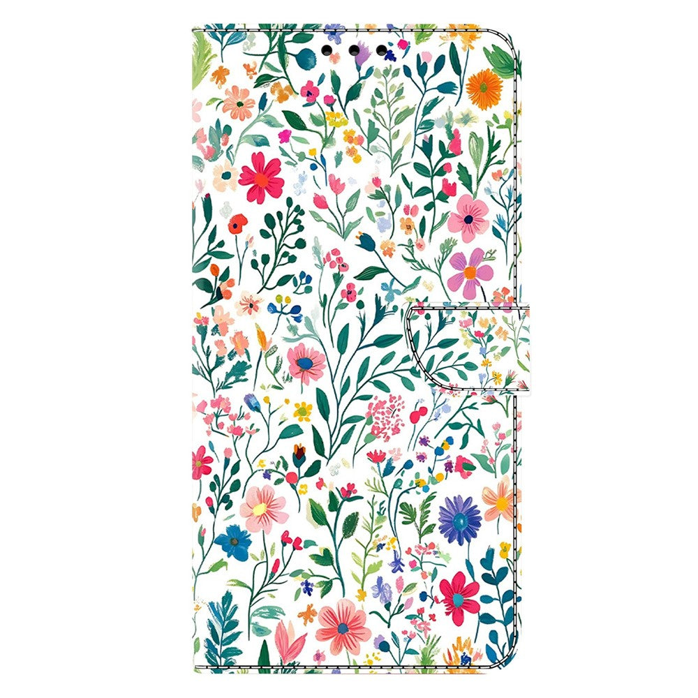 For Xiaomi Poco M8 Pro 5G / Redmi Note 15 Pro+ 5G (Global) Case Wallet Stand Pattern Printing PU Leather Flip Phone Cover - Small Flowerbed
