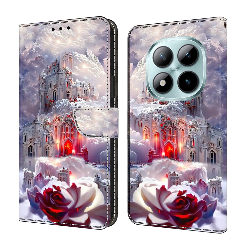 For Xiaomi Poco M8 Pro 5G / Redmi Note 15 Pro+ 5G (Global) Case Wallet Stand Pattern Printing PU Leather Flip Phone Cover - Castle