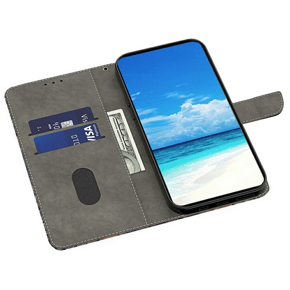 For Xiaomi Poco M8 Pro 5G / Redmi Note 15 Pro+ 5G (Global) Case Wallet Stand Pattern Printing PU Leather Flip Phone Cover - Purple Flowers