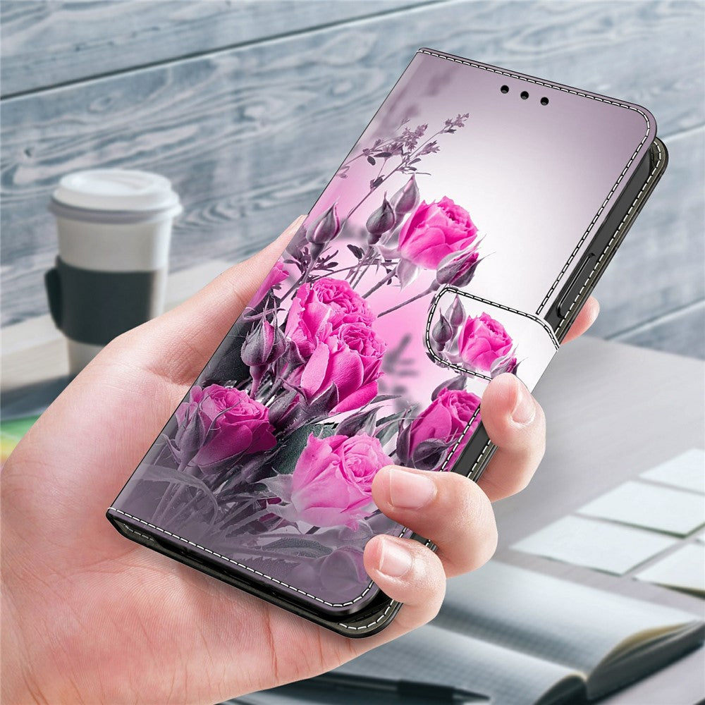 For Xiaomi Poco M8 Pro 5G / Redmi Note 15 Pro+ 5G (Global) Case Wallet Stand Pattern Printing PU Leather Flip Phone Cover - Purple Flowers