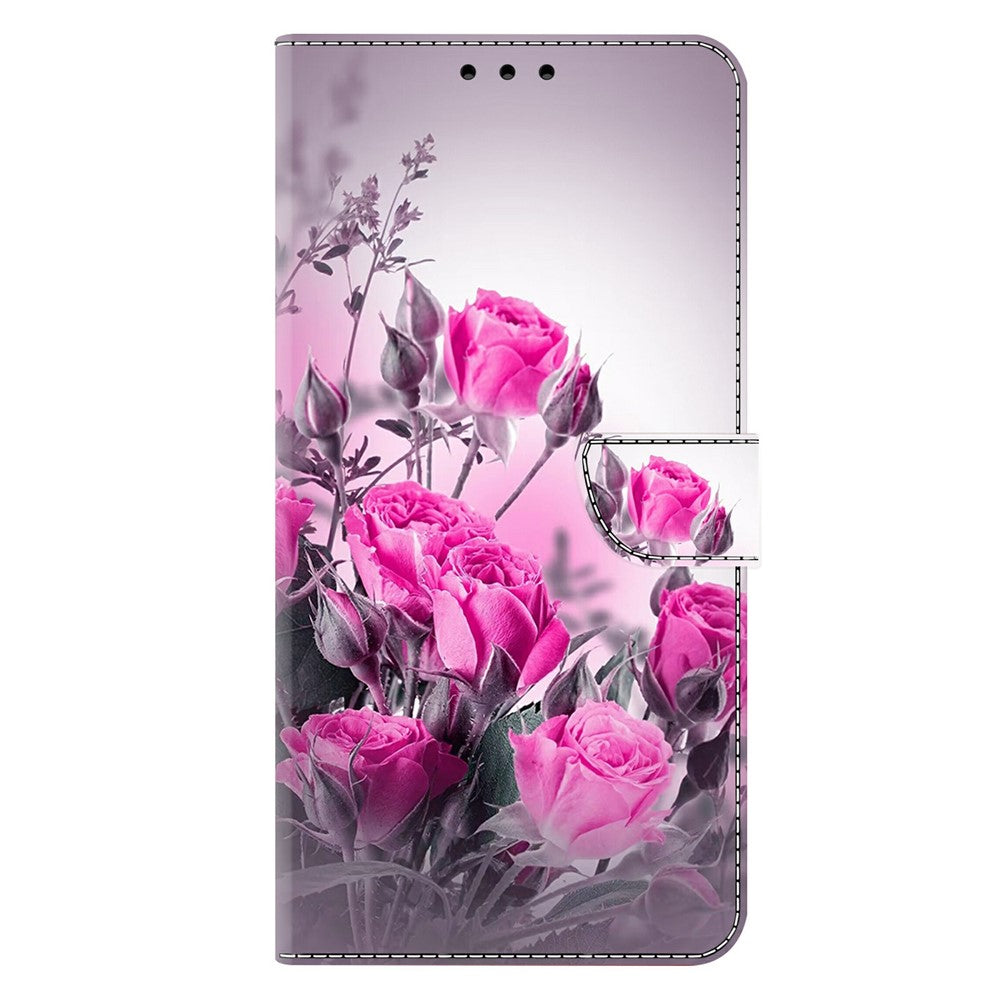 For Xiaomi Poco M8 Pro 5G / Redmi Note 15 Pro+ 5G (Global) Case Wallet Stand Pattern Printing PU Leather Flip Phone Cover - Purple Flowers