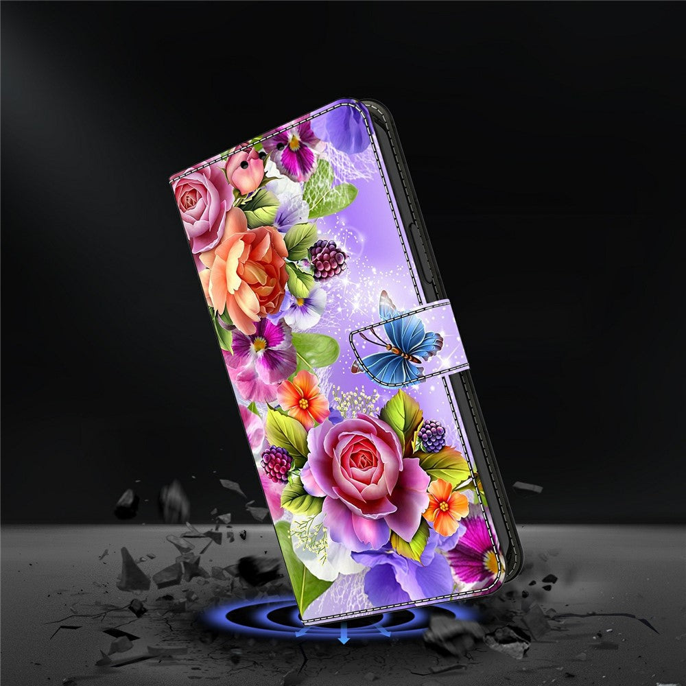 For Xiaomi Redmi Note 15 Pro 5G (Global) Wallet Case Pattern Printing PU Leather Flip Stand Phone Cover - Flowers