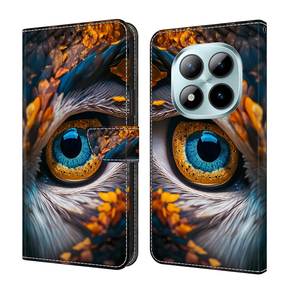 For Xiaomi Redmi Note 15 Pro 5G (Global) Wallet Case Pattern Printing PU Leather Flip Stand Phone Cover - Blue Eyes