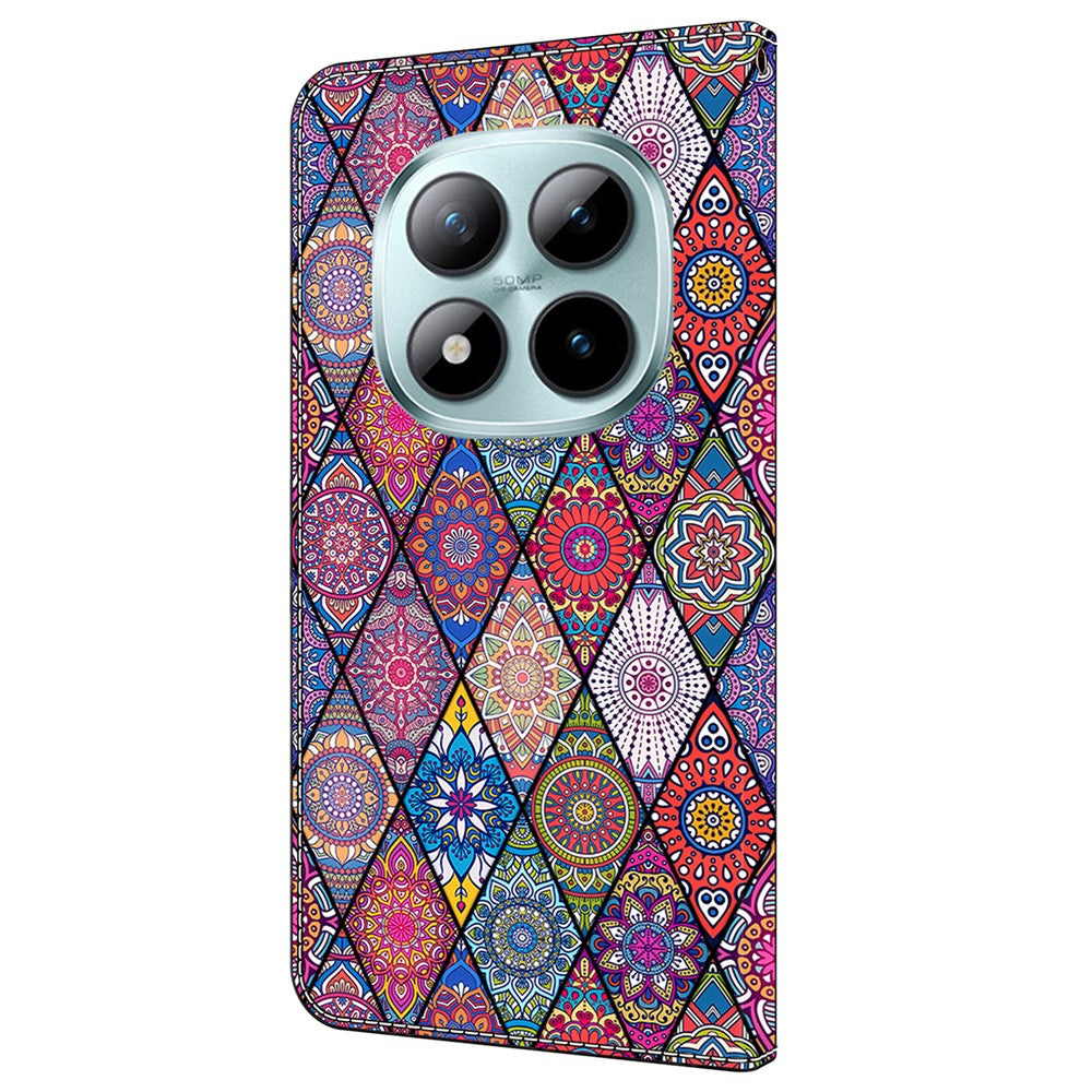 For Xiaomi Redmi Note 15 Pro 5G (Global) Wallet Case Pattern Printing PU Leather Flip Stand Phone Cover - Red Leather
