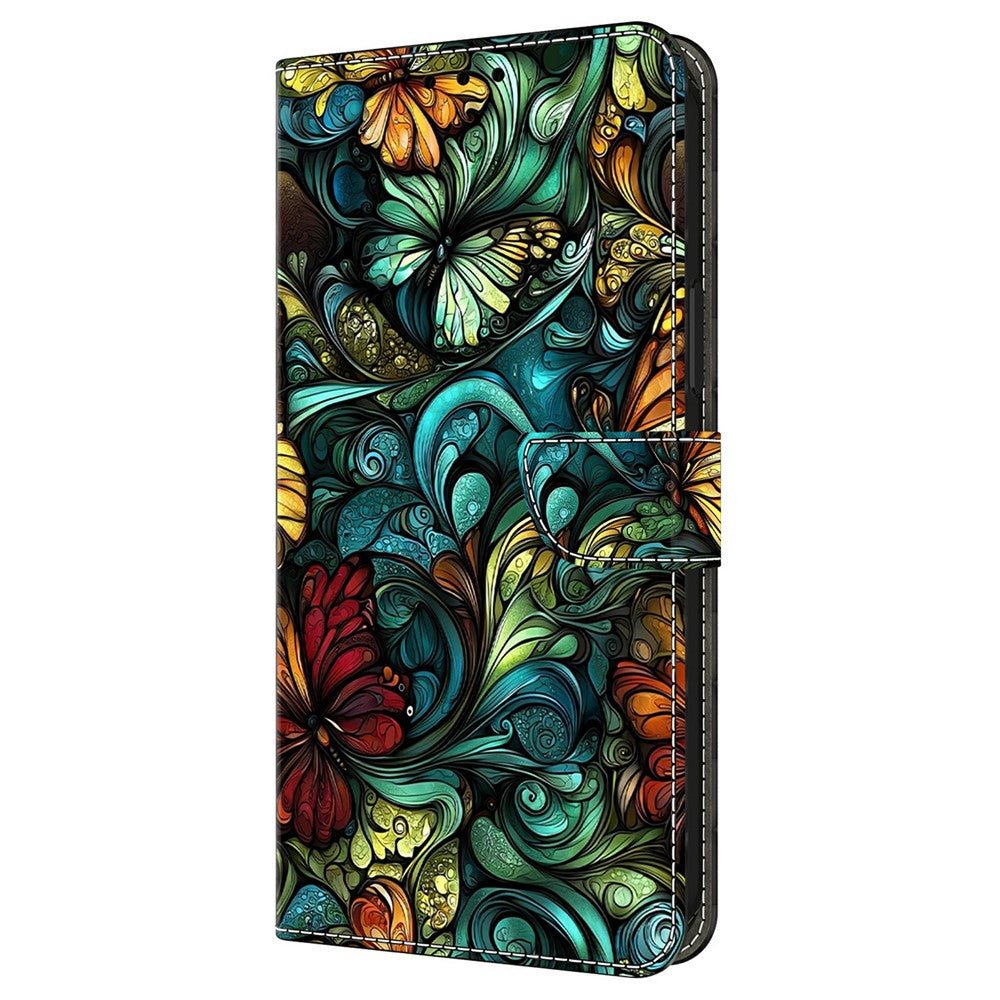 For Xiaomi Redmi Note 15 Pro 5G (Global) Wallet Case Pattern Printing PU Leather Flip Stand Phone Cover - Watercolor Flowers and Plants