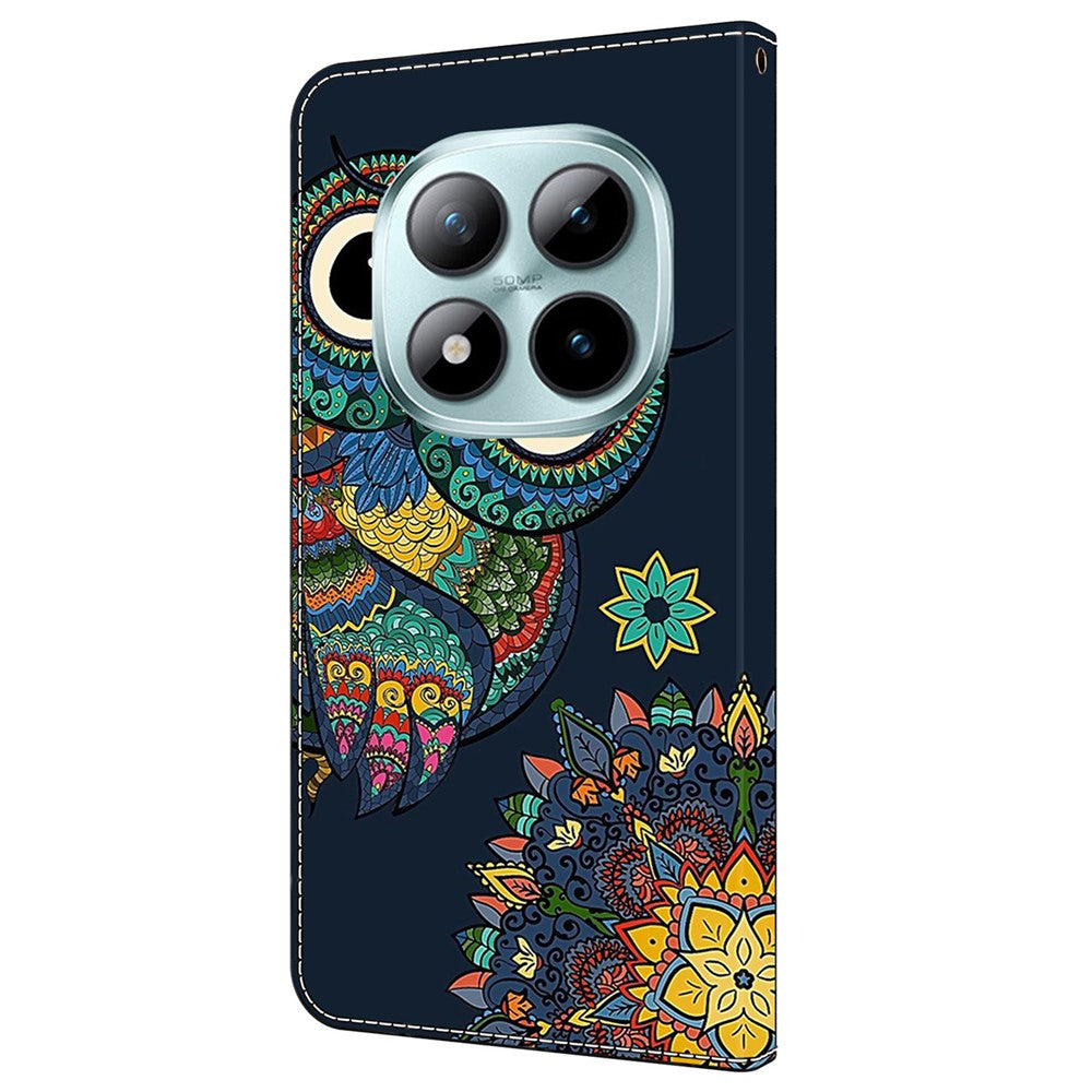 For Xiaomi Redmi Note 15 Pro 5G (Global) Wallet Case Pattern Printing PU Leather Flip Stand Phone Cover - Mandala Owl