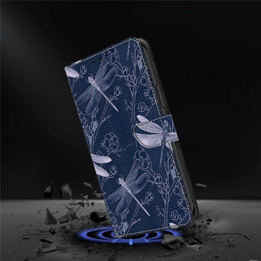 For Xiaomi Redmi Note 15 Pro 5G (Global) Wallet Case Pattern Printing PU Leather Flip Stand Phone Cover - Dragonfly