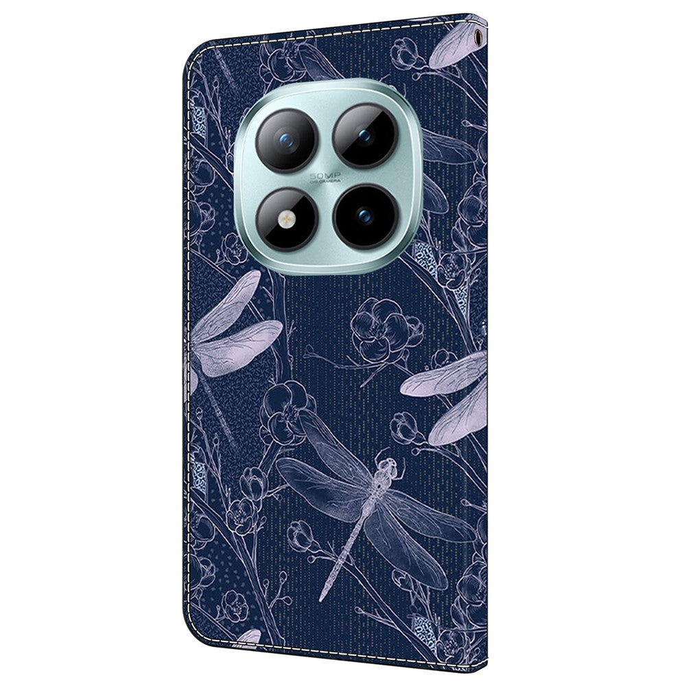 For Xiaomi Redmi Note 15 Pro 5G (Global) Wallet Case Pattern Printing PU Leather Flip Stand Phone Cover - Dragonfly