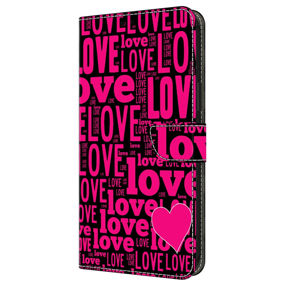 For Xiaomi Poco M8 Pro 5G / Redmi Note 15 Pro+ 5G (Global) Wallet Case Pattern Printing PU Leather Flip Stand Phone Cover - LOVE