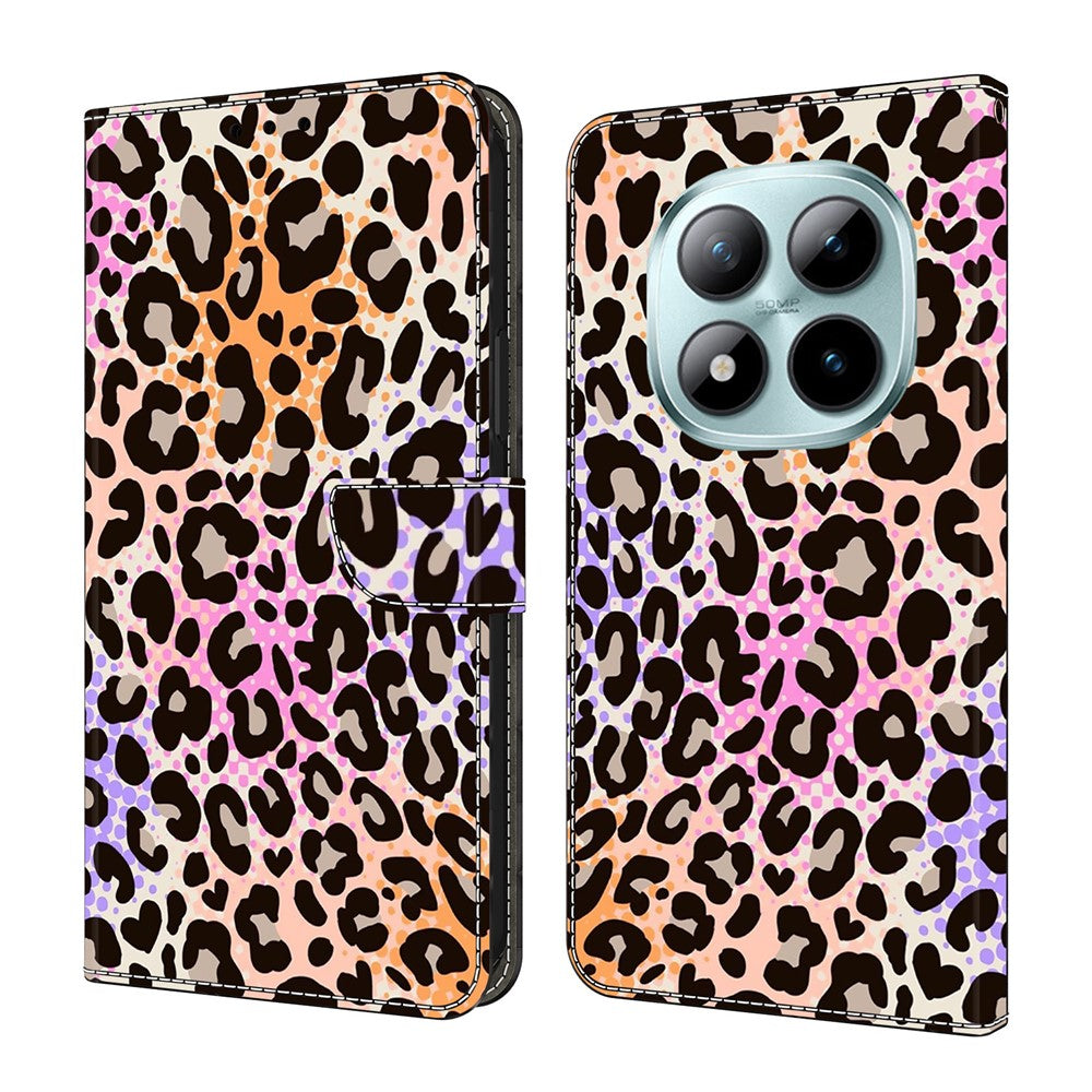 For Xiaomi Poco M8 Pro 5G / Redmi Note 15 Pro+ 5G (Global) Wallet Case Pattern Printing PU Leather Flip Stand Phone Cover - Spotted Leopard Print