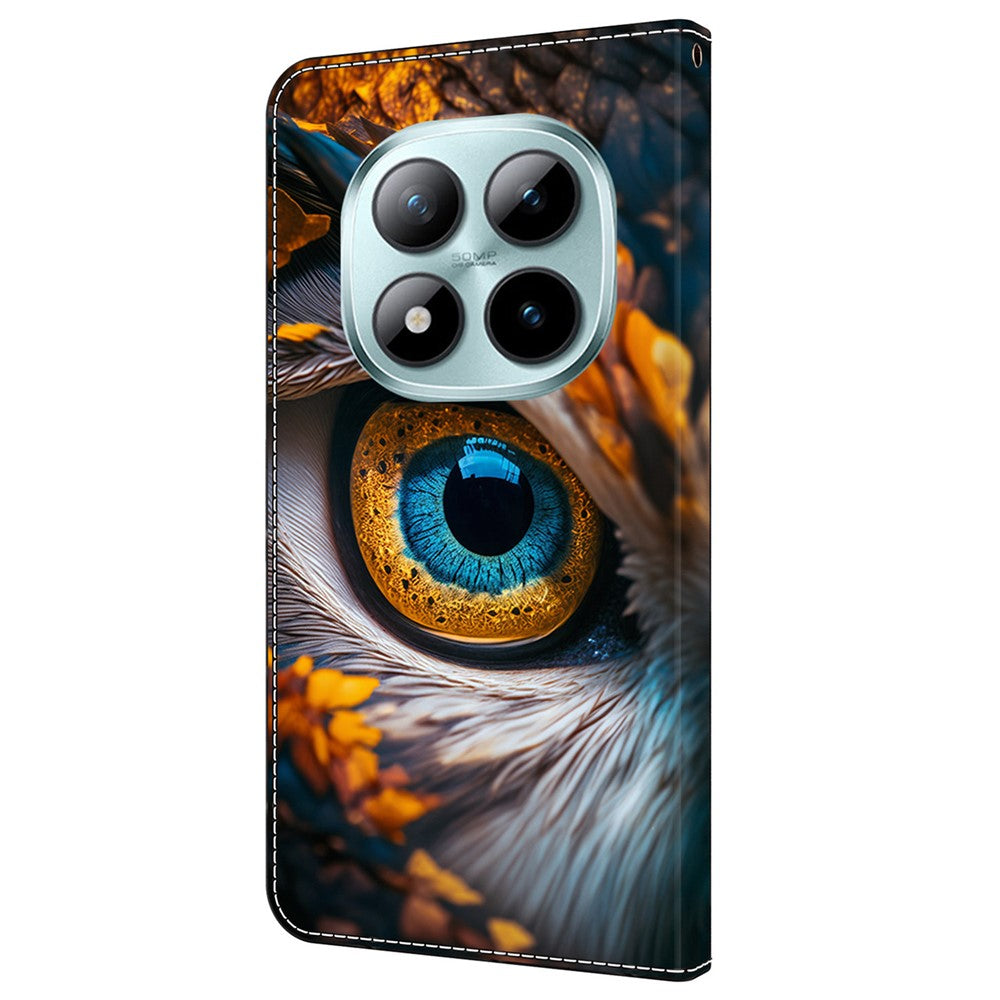 For Xiaomi Poco M8 Pro 5G / Redmi Note 15 Pro+ 5G (Global) Wallet Case Pattern Printing PU Leather Flip Stand Phone Cover - Blue Eyes