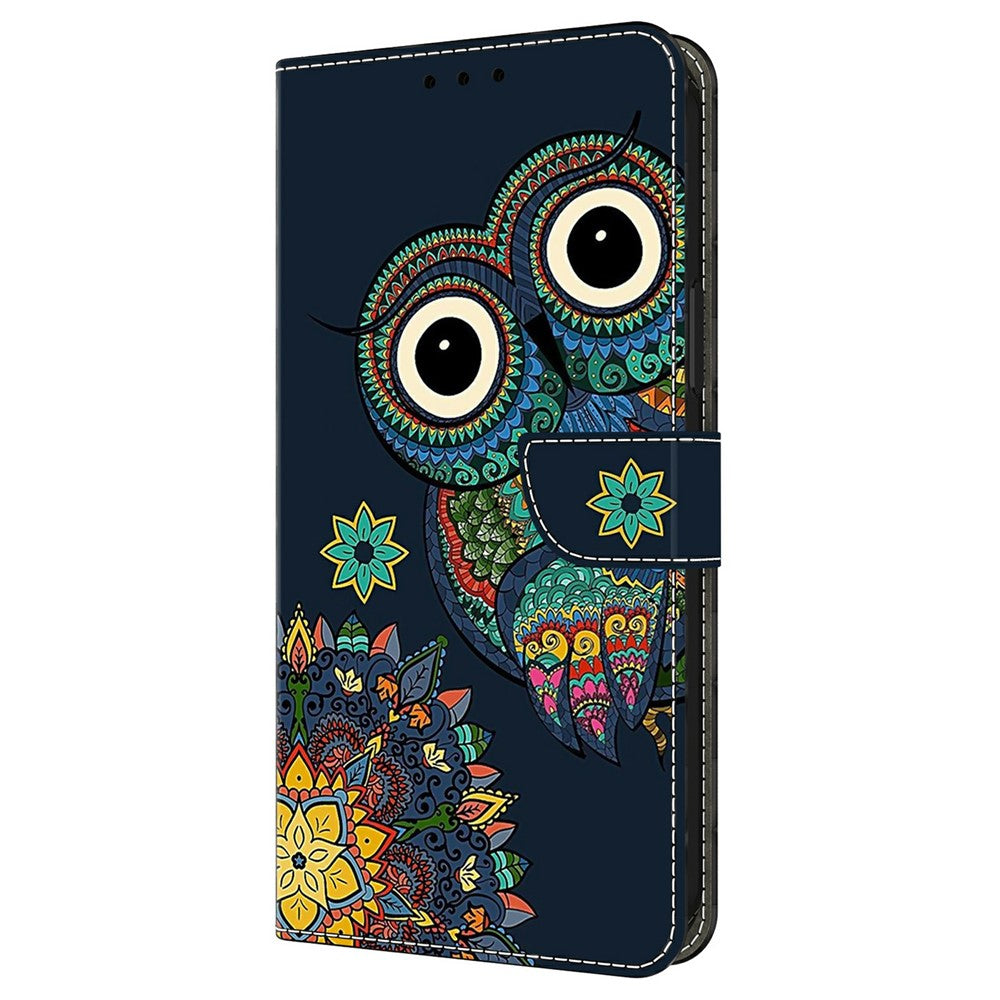 For Xiaomi Poco M8 Pro 5G / Redmi Note 15 Pro+ 5G (Global) Wallet Case Pattern Printing PU Leather Flip Stand Phone Cover - Mandala Owl