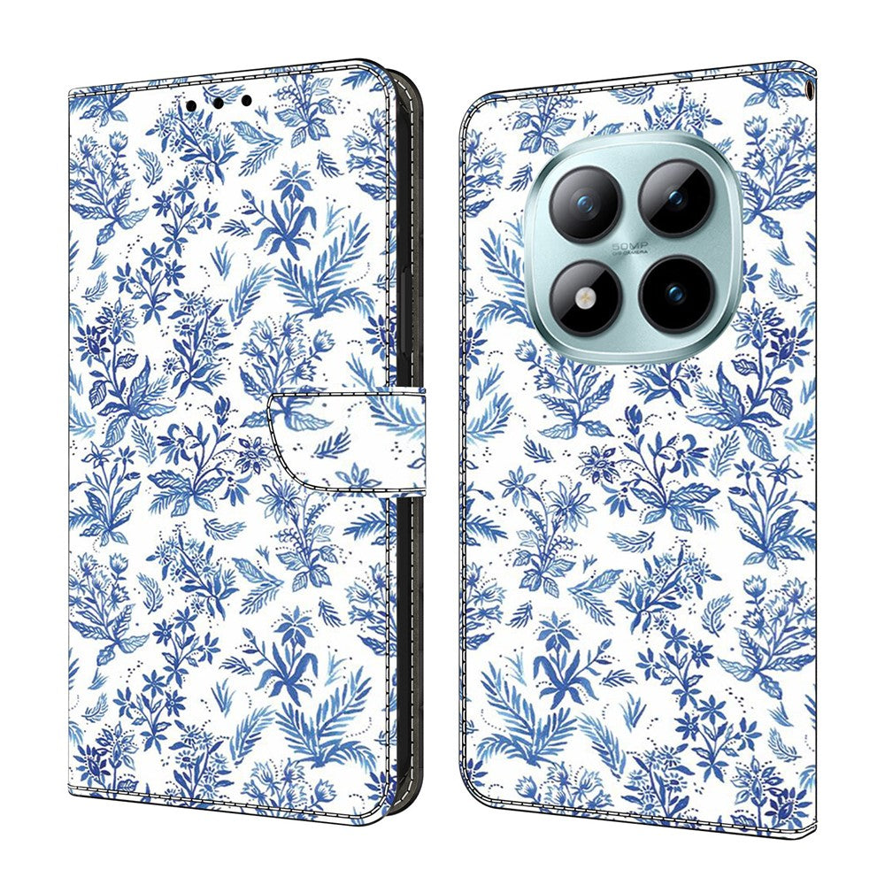 For Xiaomi Poco M8 Pro 5G / Redmi Note 15 Pro+ 5G (Global) Wallet Case Pattern Printing PU Leather Flip Stand Phone Cover - Flower Field