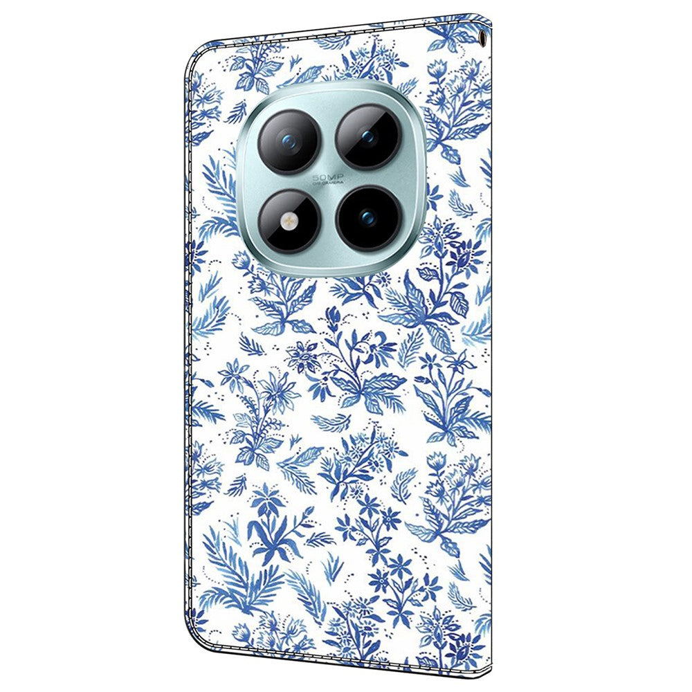 For Xiaomi Poco M8 Pro 5G / Redmi Note 15 Pro+ 5G (Global) Wallet Case Pattern Printing PU Leather Flip Stand Phone Cover - Flower Field