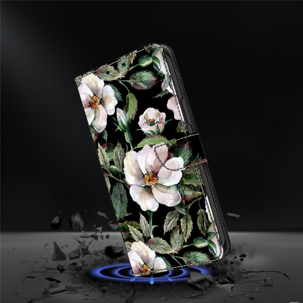 For Xiaomi Poco M8 Pro 5G / Redmi Note 15 Pro+ 5G (Global) Case Foldable Stand Wallet Pattern Printing PU Leather Flip Phone Cover - Large Flower