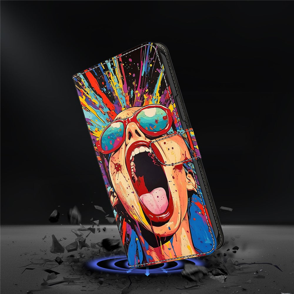 For Xiaomi Poco M8 Pro 5G / Redmi Note 15 Pro+ 5G (Global) Case Foldable Stand Wallet Pattern Printing PU Leather Flip Phone Cover - Graffiti Scream