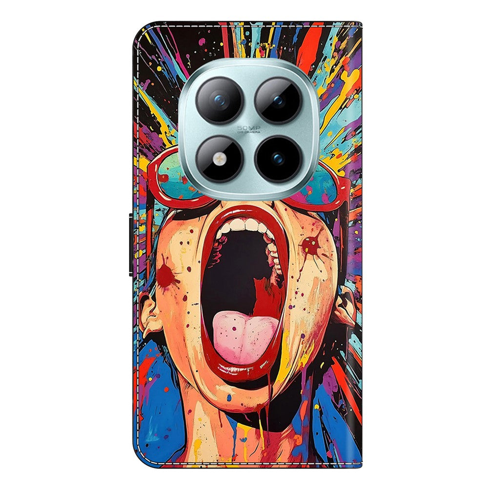 For Xiaomi Poco M8 Pro 5G / Redmi Note 15 Pro+ 5G (Global) Case Foldable Stand Wallet Pattern Printing PU Leather Flip Phone Cover - Graffiti Scream