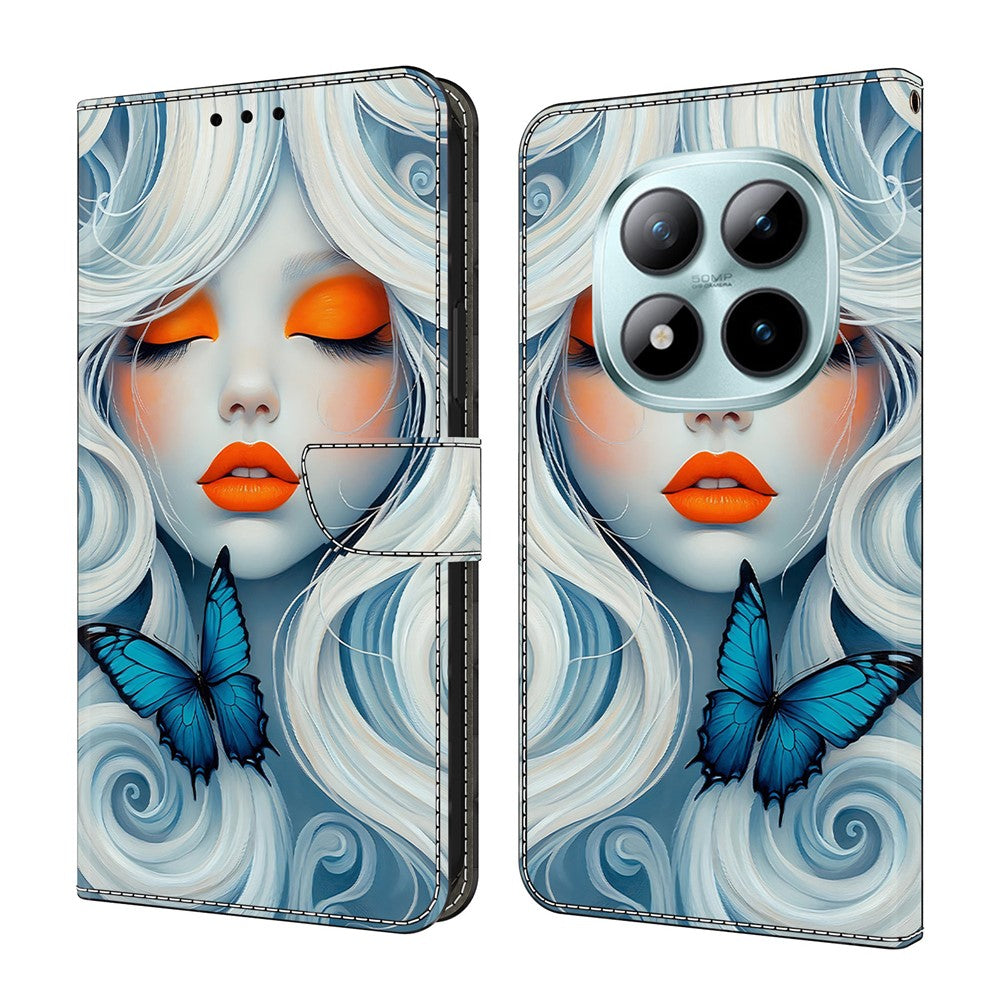 For Xiaomi Poco M8 Pro 5G / Redmi Note 15 Pro+ 5G (Global) Case Foldable Stand Wallet Pattern Printing PU Leather Flip Phone Cover - Snow Woman