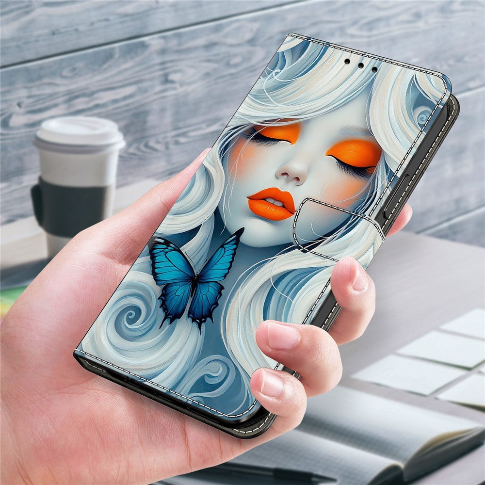 For Xiaomi Poco M8 Pro 5G / Redmi Note 15 Pro+ 5G (Global) Case Foldable Stand Wallet Pattern Printing PU Leather Flip Phone Cover - Snow Woman