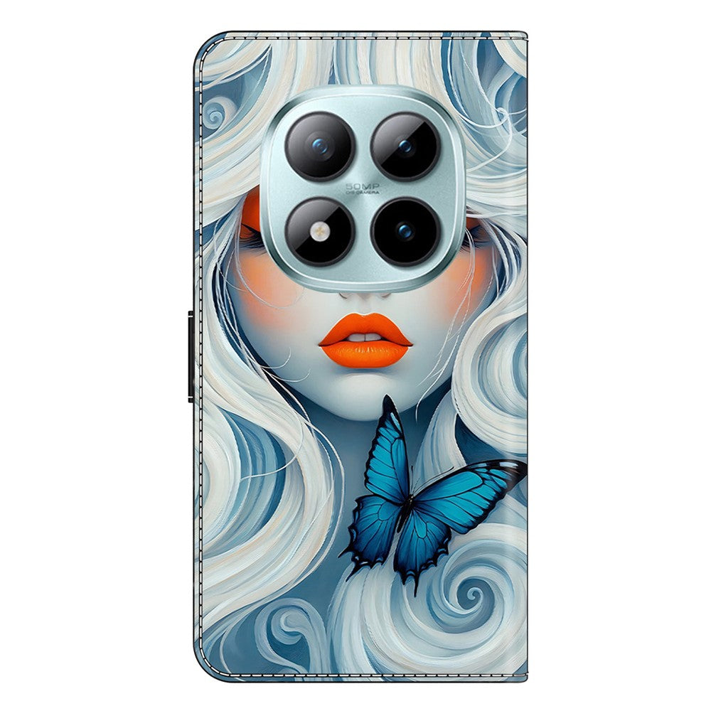 For Xiaomi Poco M8 Pro 5G / Redmi Note 15 Pro+ 5G (Global) Case Foldable Stand Wallet Pattern Printing PU Leather Flip Phone Cover - Snow Woman