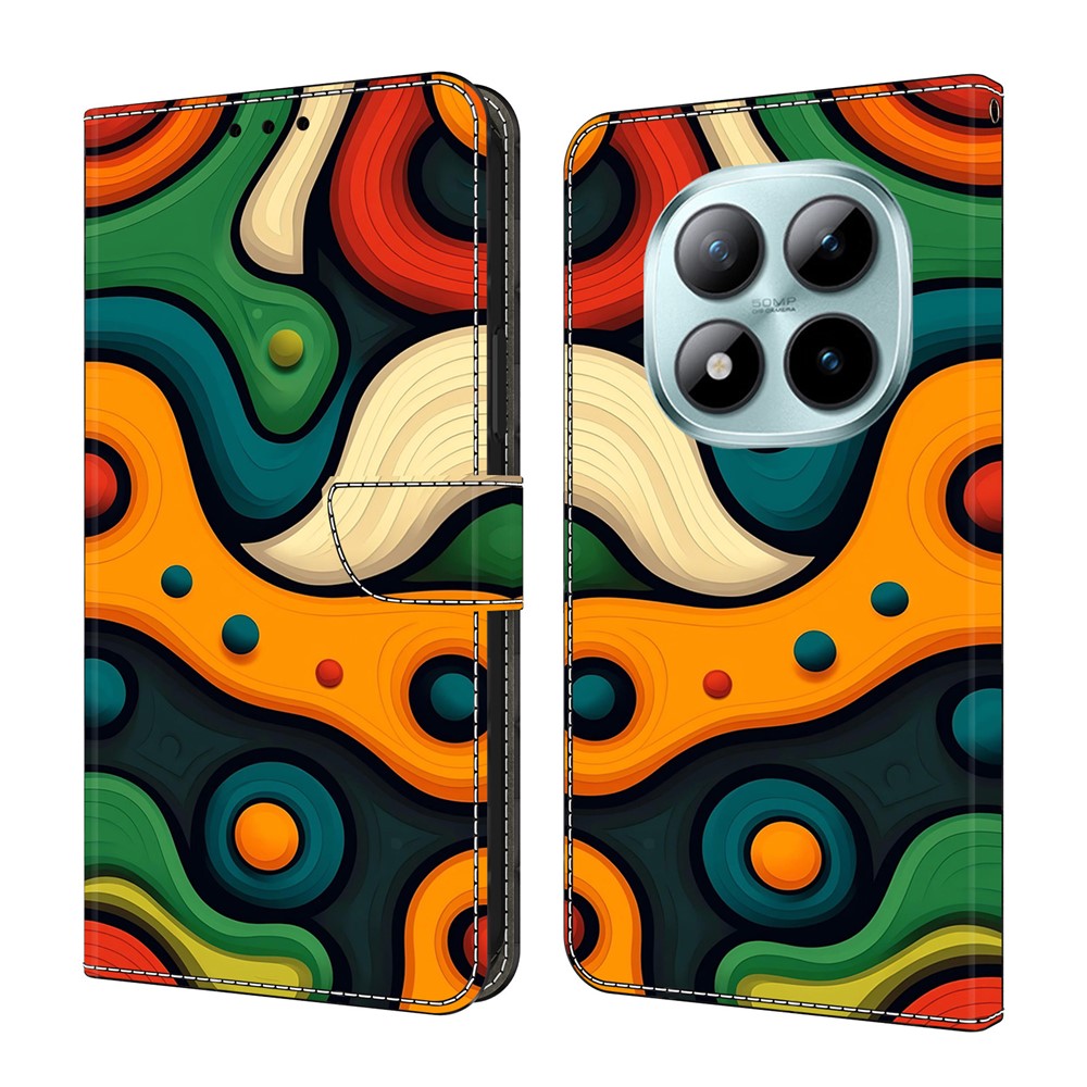 For Xiaomi Redmi Note 15 Pro 5G (Global) Case Foldable Stand Wallet Pattern Printing PU Leather Flip Phone Cover - Painted