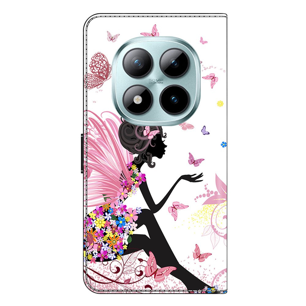 For Xiaomi Redmi Note 15 Pro 5G (Global) Case Foldable Stand Wallet Pattern Printing PU Leather Flip Phone Cover - Butterfly Woman