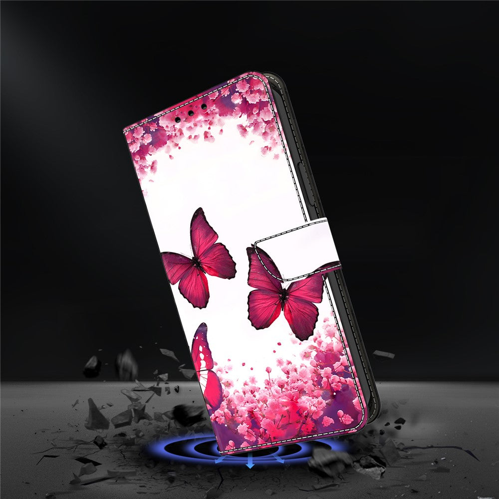 For Xiaomi Redmi Note 15 Pro 5G (Global) Case Foldable Stand Wallet Pattern Printing PU Leather Flip Phone Cover - Red Butterfly